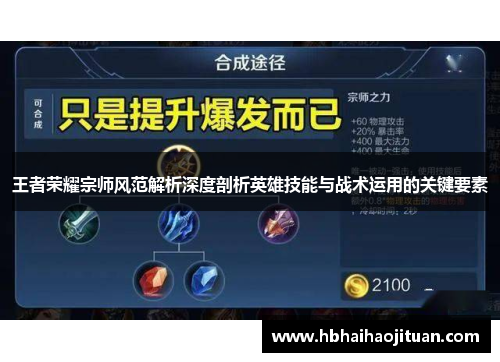 王者荣耀宗师风范解析深度剖析英雄技能与战术运用的关键要素
