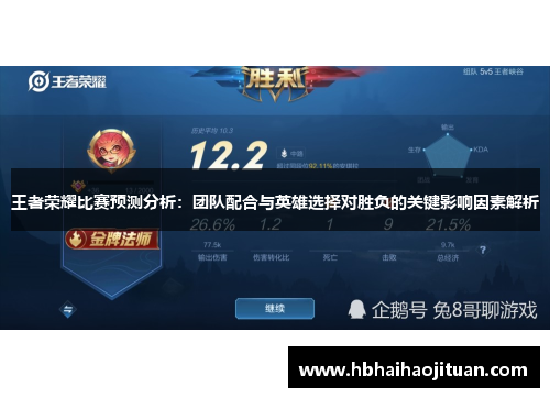 王者荣耀比赛预测分析：团队配合与英雄选择对胜负的关键影响因素解析